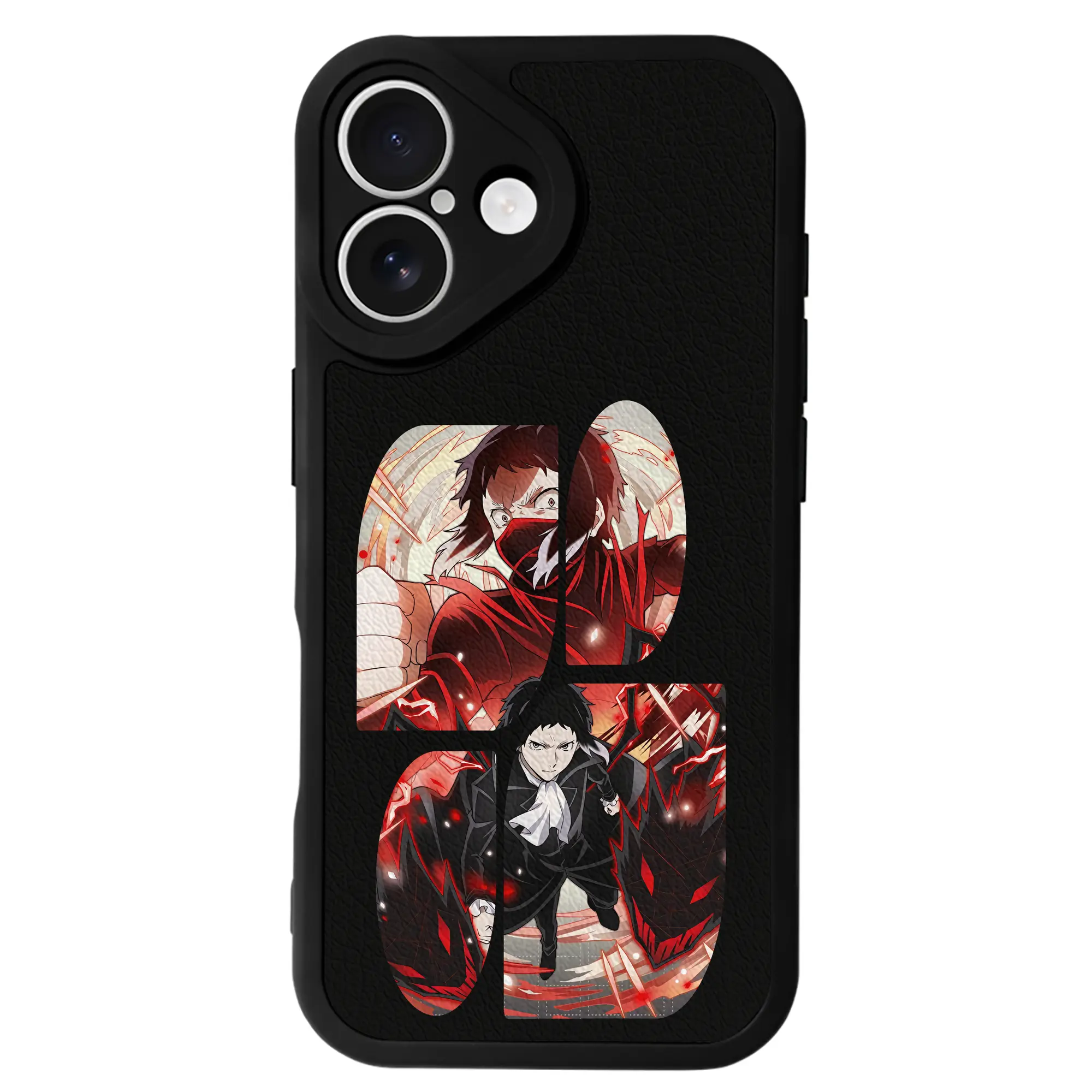 文豪ストレイドッグス グッズ,芥川龍之介 - IPhone 16シリーズ対応 ・ シリコンスマホケース ・ レザー調 ・ 高精度フィット ・ 耐衝撃 ・ ワイヤレス充電対応 ・ 精密カット